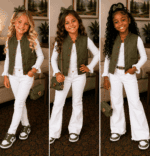 Vintage Plum Blossoms Satin Girls Quilted Vest Olive Drab, Navy Blue, Black With A Traditional Mandarin Collar Leaf Pattern, On The Bling Girls Sons (Copy)