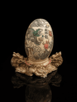 Vintage Chinese Hand-Carved Marble Egg With Dragon Base - Image 7