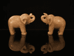 Pair Of Hand-Carved Jade Soapstone Elephant Figurines - Image 7