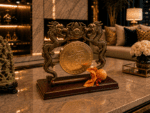 Vintage Tabletop Dragon Gong With Fu Good Fortune Symbol - Image 3