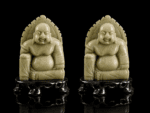 Set Of Laughing Buddha Jade Soapstone Figurines - Image 7