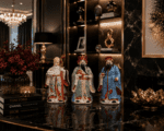 Vintage Chinese Hand-Painted Porcelain Figurines Representing The Sanxing Deities, Not Cased in Red Velvet. - Image 3