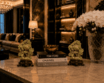 Pair of Hand-Carved Jade Soapstone Peony Flower Figurines - Image 5