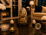 Vintage Pair Of Hand-Painted Marble Eggs With Display Base