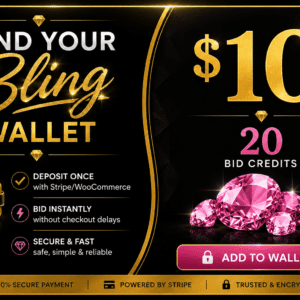 Fund Your Bling Bid Wallet $10 Deposit (20 Bid Credits)