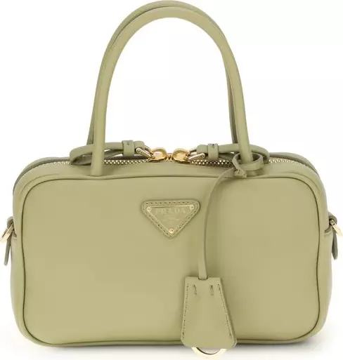 Prada Bicolor Leather Handbag  Compact Luxury, Iconic Style