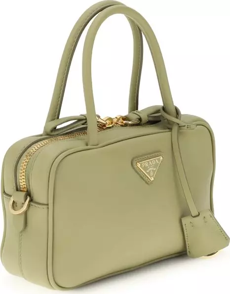 Prada Bicolor Leather Handbag  Compact Luxury, Iconic Style - Image 4