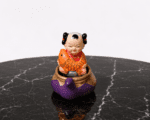 Vintage Chinese Child Holding Koi Fish Bobble Head Figurine - Image 4