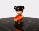 Vintage Chinese Woman Bobble Head Nodder Doll - Image 3