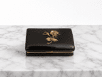 Vintage Black Enamel Pill Box With Gold Rose Motif - Image 5